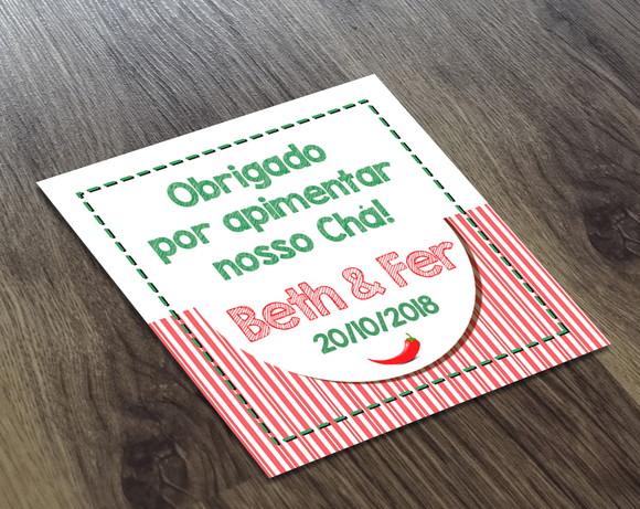 Adesivo Obrigado Por Apimentar Garrafinhas Lembrança 50 ml