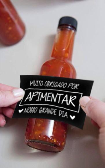 Adesivo Obrigado Por Apimentar Garrafinhas Black 100ml