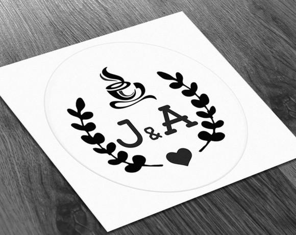 Café dos Noivos 2,5x2,5cm Adesivo Transparente Prova D