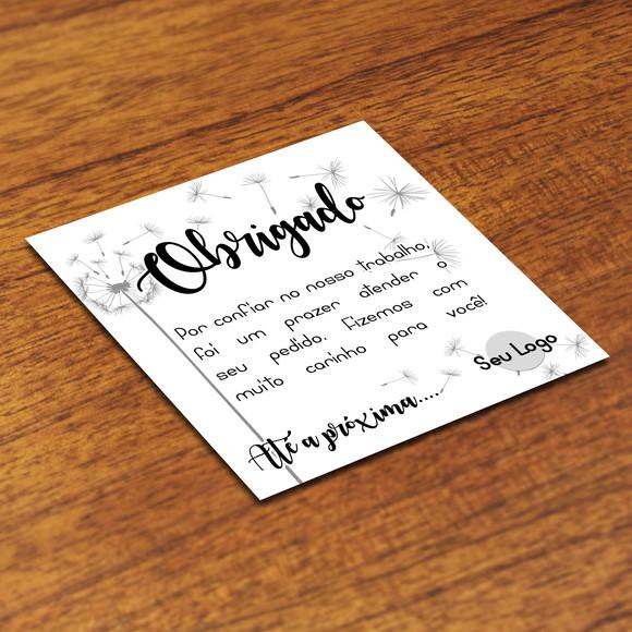 Cartão de Agradecimento 8x8cm para Encomendas e Envios