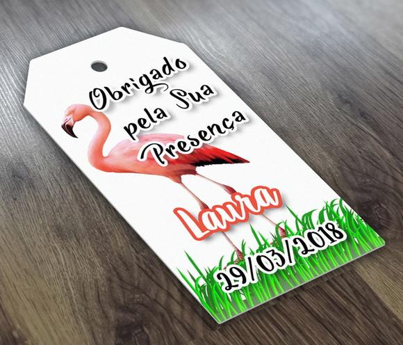 Etiqueta 8x4cm FLAMINGO 180g Agradecimento