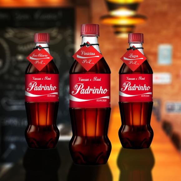 Kit Adesivo 600 ml Rótulo Padrinho Madrinha Refrigerante