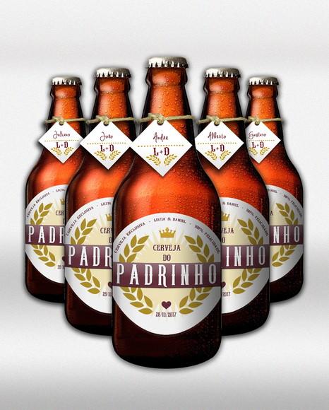 Kit Adesivo Cerveja do Padrinho Rótulo 300 ml a 400 ml
