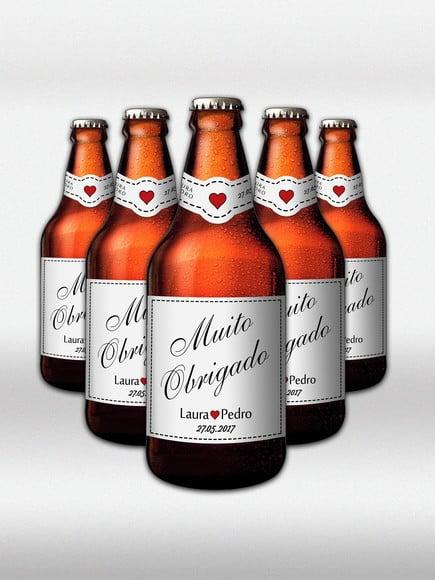 KIT Rótulo de Cerveja Muito Obrigado 300ml