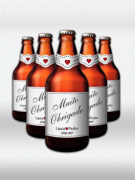 Kit Rótulo de Cerveja Muito Obrigado 600ml