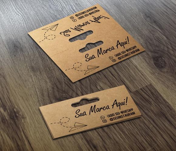 Lapela Kraft 7x3,5cm fechado Colocamos Sua Marca