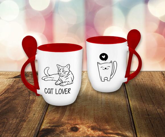 Mockup Caneca e Colher Arte Editável Criação De Anuncios