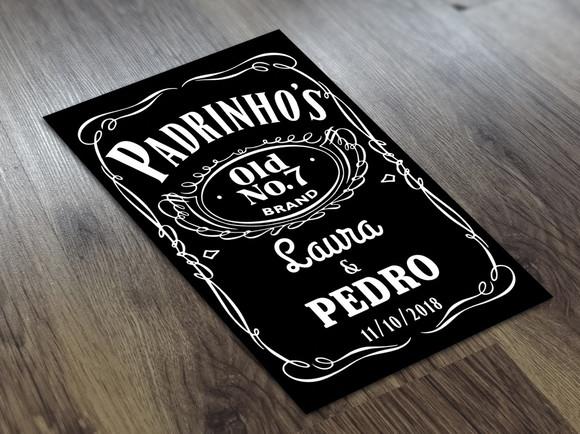 Rótulo 50ml 5,5x3,5cm Whiskey Casamento Padrinho Adesivo