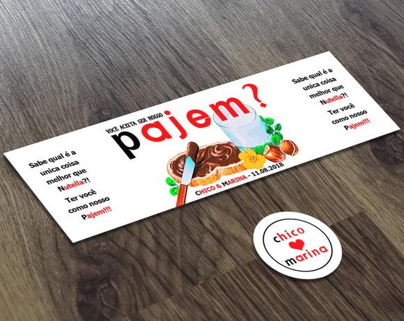 Rótulo Adesivo 140g Creme de Avelã Daminha, Pajem Florista
