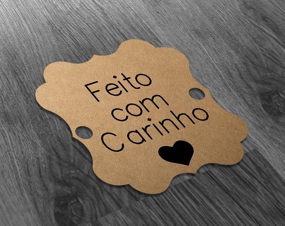 S Tag Kraft - 4,5x4,5cm - Feito com Carinho