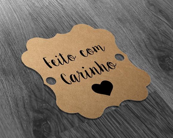 S Tag Kraft - 4,5x4,5cm - Feito com Carinho