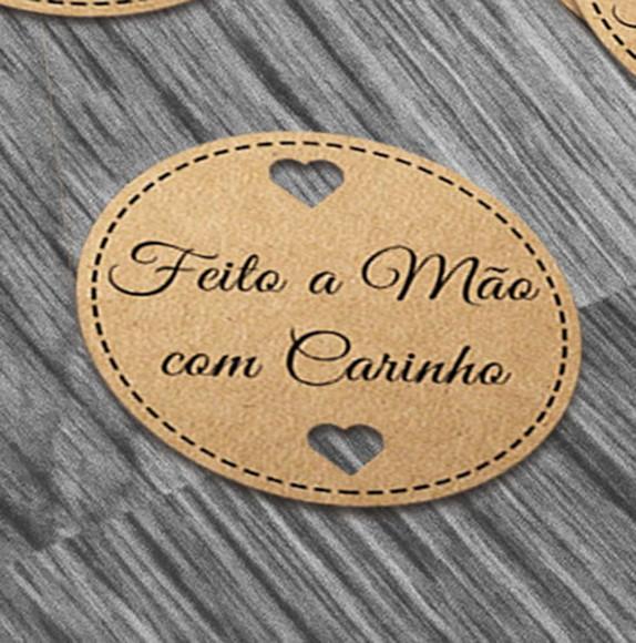 S Tag Kraft 4x4 cm com Sisal - Feito a Mão com Carinho