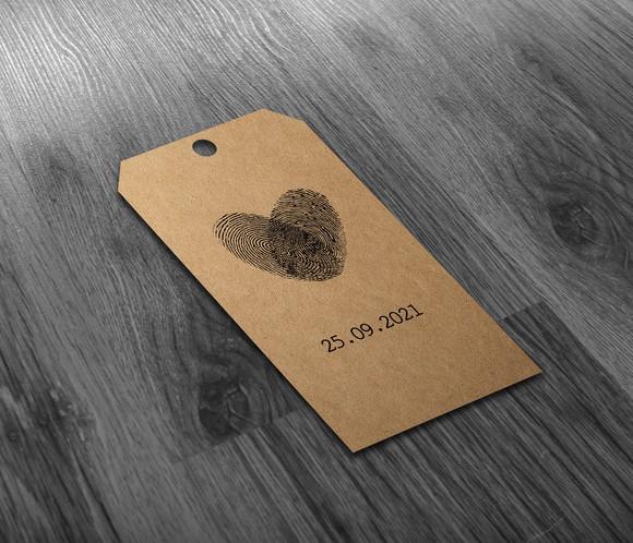 S Tag Kraft 7x3cm Digitais dos Noivos