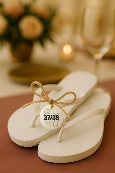 Tag 3x3cm Numeração de Chinelo Casamento Festas