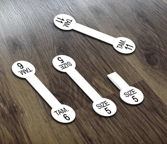 Tag 4,9x1,3cm Branca para Anéis e Alianças Escolha Numeração