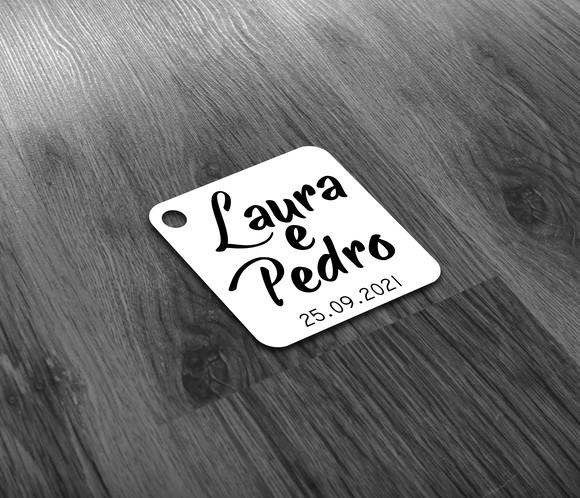 Tag 4,5x4,5cm Nome dos Noivos