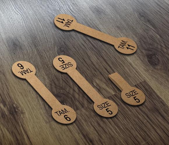 Tag 4,9x1,3cm Kraft para Anéis e Alianças Escolha Numeração