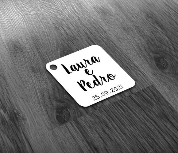 Tag 4,5x4,5cm Nome dos Noivos