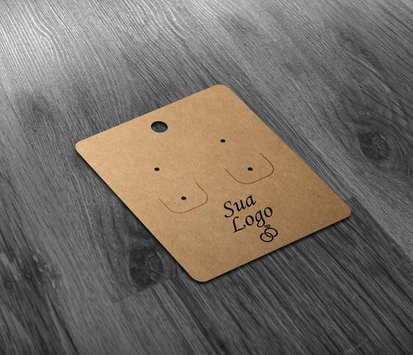 Tag Kraft Para Brincos - Colocamos Seu Logo 6,5x5,5cm