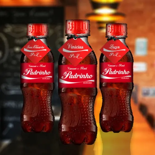 Adesivo 200ml Caçulinha Refrigerante Personalizado Rótulo