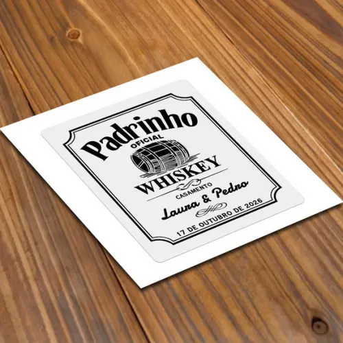 Adesivo 220 230 ml para Cantil Whiskey Padrinho Transparente