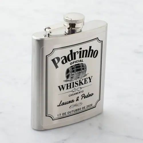 Adesivo 220 230 ml para Cantil Whiskey Padrinho Transparente