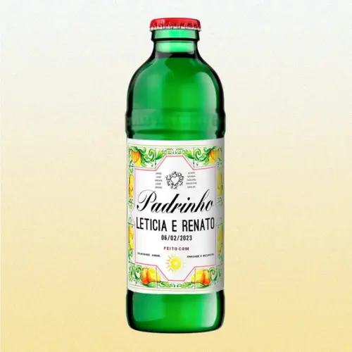 Adesivo 275ml Gin do Padrinho e Madrinha Rótulo Laranja