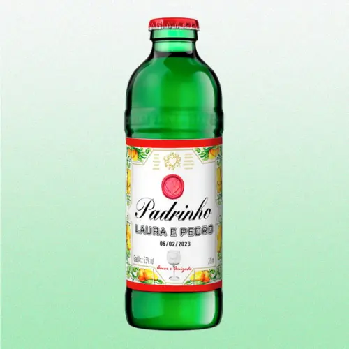 Adesivo 275ml Gin do Padrinho e Madrinha Rótulo Laranja Novo