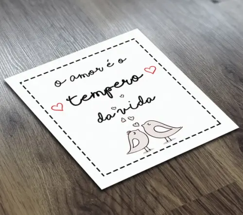 Adesivo 3,5x3,5 cm o Amor é o Tempero da Vida 30 ml