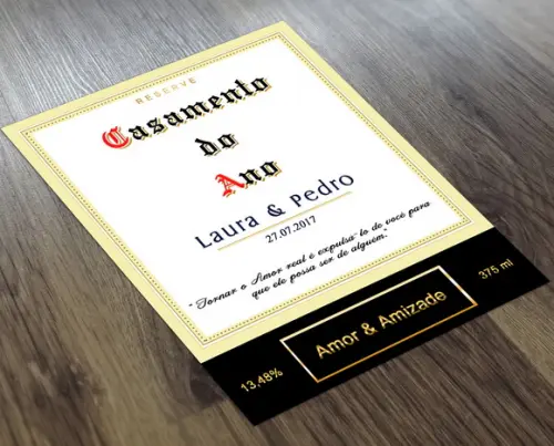 Adesivo 375 ml Casamento do Ano Rótulo Adesivo