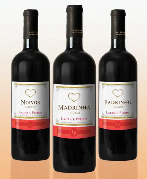 Adesivo 375 ml Vinho Madrinha Padrinho Rótulo Adesivo