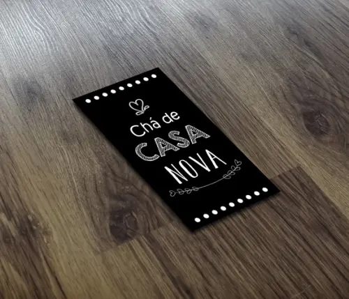 Adesivo 4,5X2,5cm Mini Tubete - Chá de Casa Nova - Black