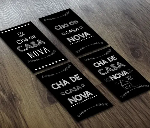 Adesivo 4,5X2,5cm Mini Tubete - Chá de Casa Nova - Black