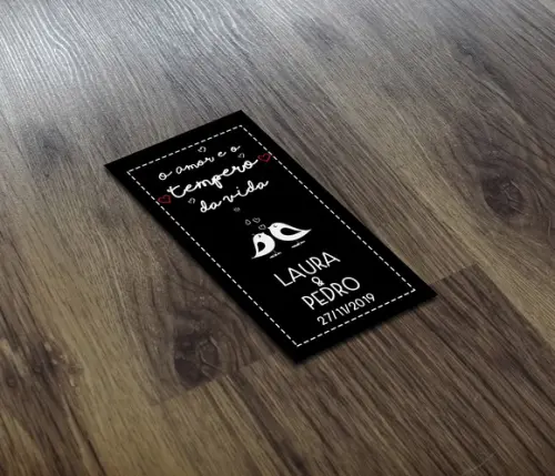 Adesivo 4,5X2,5cm para Mini Tubete - Tempero da Vida - Black