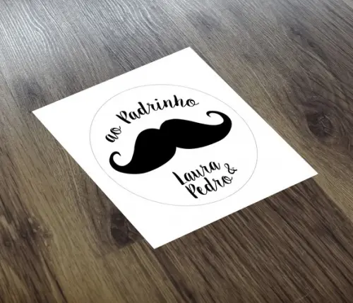 Adesivo 4x4cm Bigode e Boca Transparente a Prova D'água