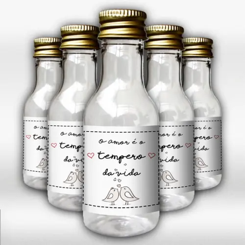 Adesivo 4x4 O Amor é o Tempero da Vida para Garrafinhas 50ml
