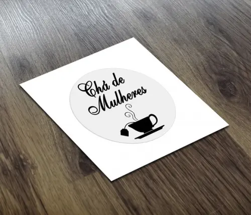 Adesivo 4x4cm Chá de Mulheres Transparente a Prova D'água
