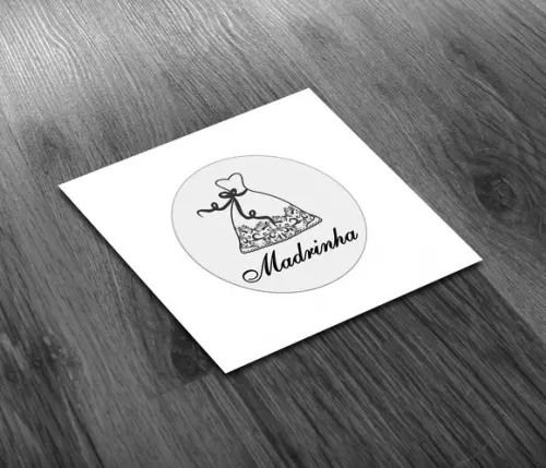 Adesivo 4x4cm Madrinha Padrinho Transparente a Prova D'água
