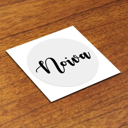 Adesivo 4x4cm Time Noiva e Noivo Transparente a Prova D'água