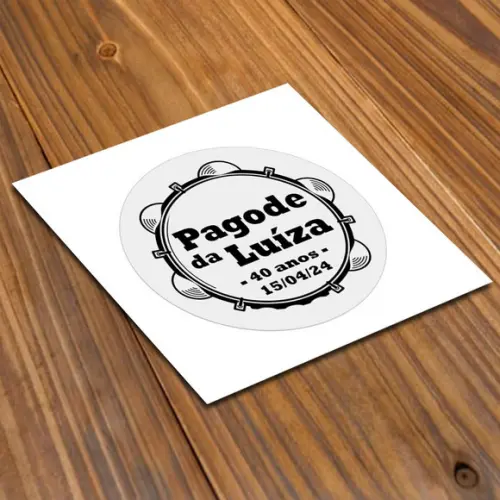 Adesivo 4x4cm Transparente p/ Copo Americano a Prova D'água