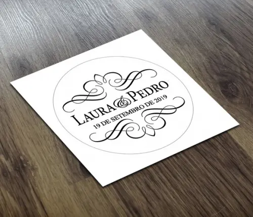 Adesivo 5x5cm Monograma Transparente a Prova D'água