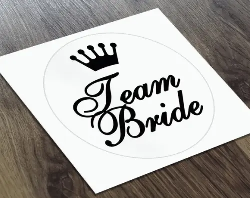 Adesivo 6x6cm Team Bride Transparente a Prova D'água