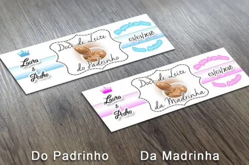 Adesivo de Pote 120 ml - Madrinha - Doce de Leite Casamento