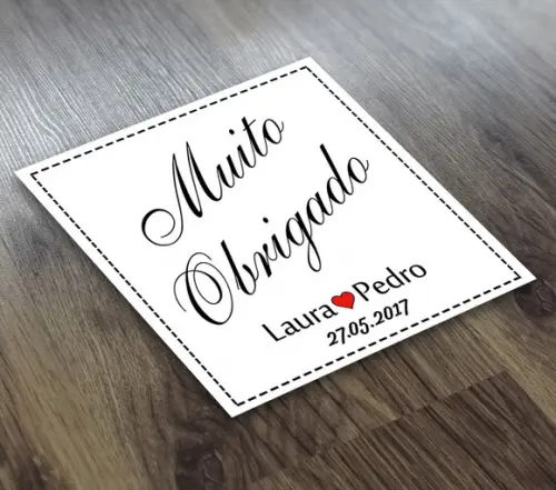 Adesivo Muito Obrigado - para Garrafinhas 50ml