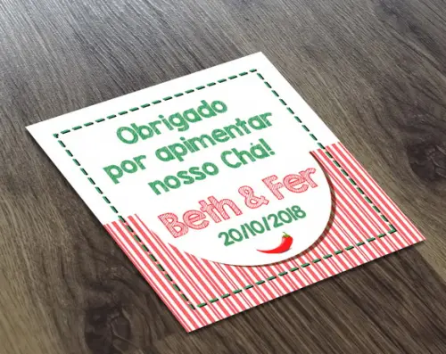 Adesivo Obrigado Por Apimentar Garrafinhas Lembrança 50 ml