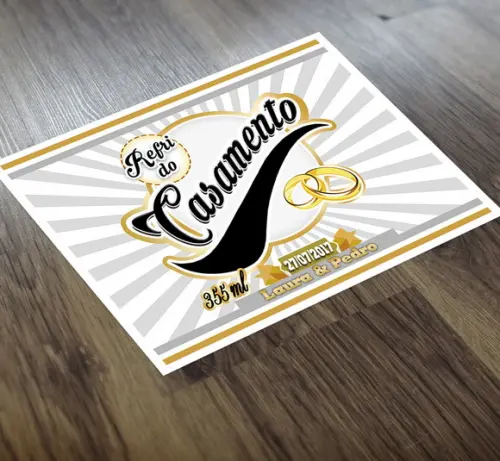 Adesivo Refri do Casamento - Rótulos 355ml