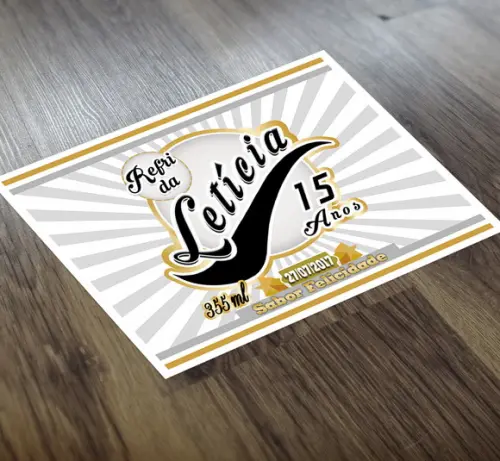Adesivo Refri dos 15 Anos - Rótulos 355ml