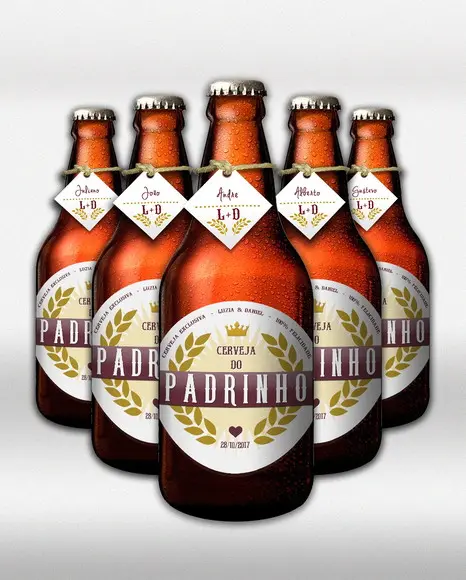Kit Adesivo Cerveja do Padrinho Rótulo 300 ml a 400 ml