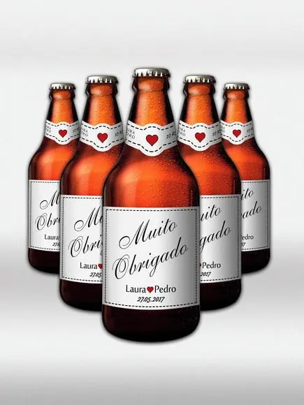 KIT Rótulo de Cerveja Muito Obrigado 300ml