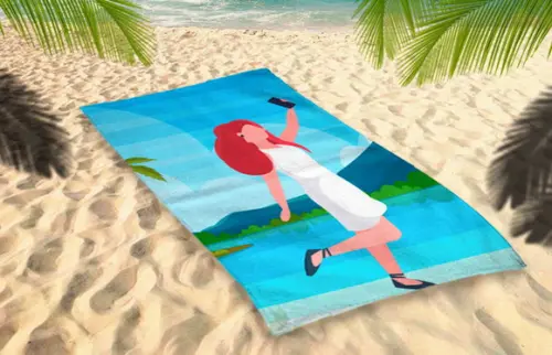 Mockup Toalha de Praia Editável para Criação Anuncio